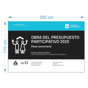 Cartel letrero de obra