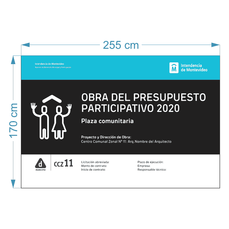 Cartel letrero de obra